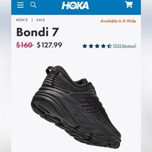 HOKA Bondi 7 running shoes, Men’s size 8